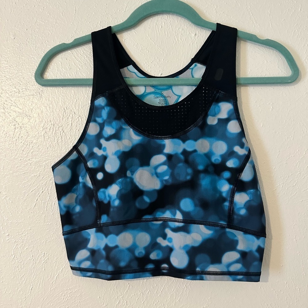 🌟SALE🌟 Sweaty Betty blue crop top size medium​​​​​ - Picture 3 of 6